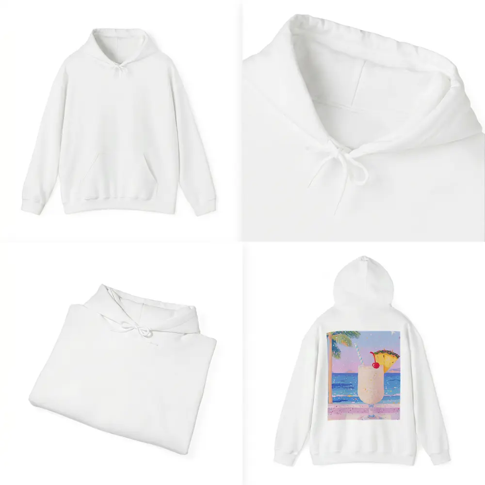 Tropical Pina Colada Cocktail Beach Pastel Art – Hoodies
