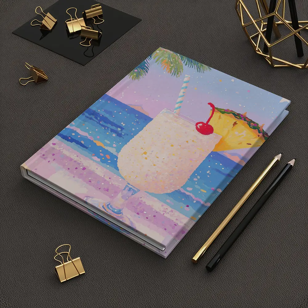 Tropical Pina Colada Cocktail Beach Pastel Art – Notebooks