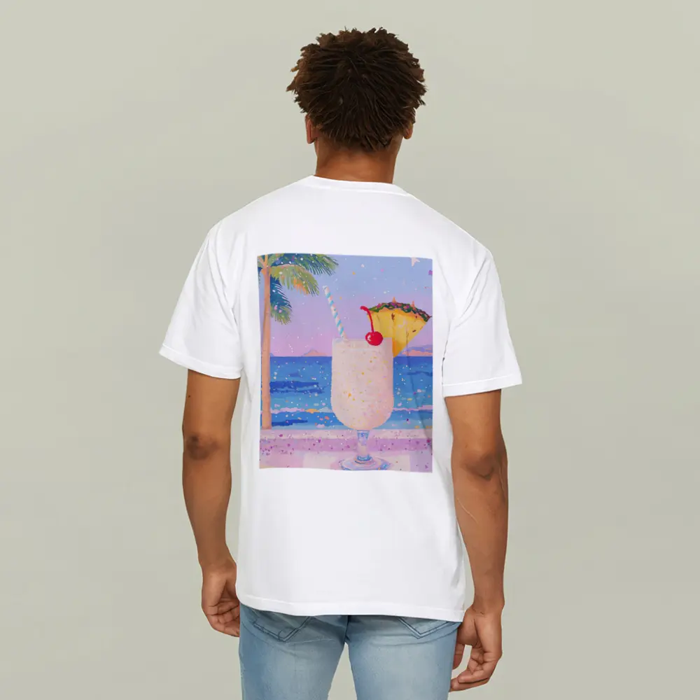 Tropical Pina Colada Cocktail Beach Pastel Art – T-Shirts