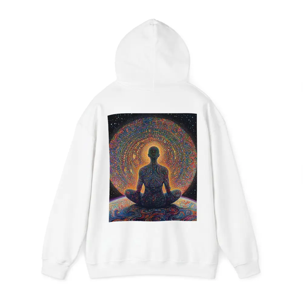 Meditating Figure Cosmic Psychedelic Universe Art – Hoodies