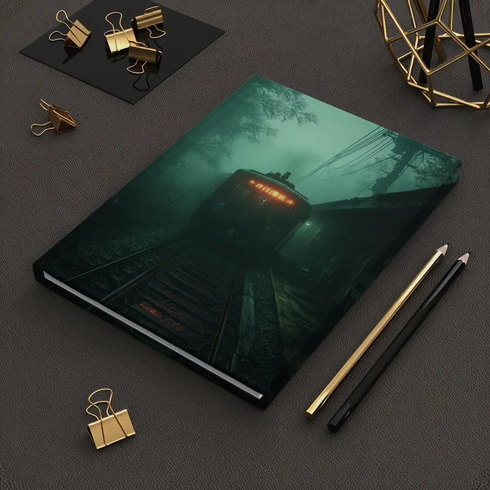Foggy Train Approaching Dark Misty Station – Notebooks