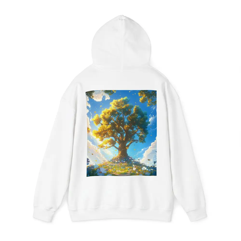 Golden Tree Blue Sky Floral Fantasy – Hoodies