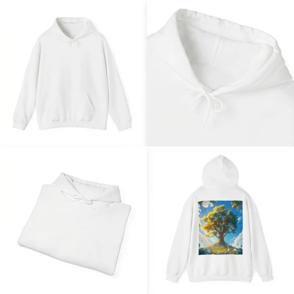 Golden Tree Blue Sky Floral Fantasy – Hoodies