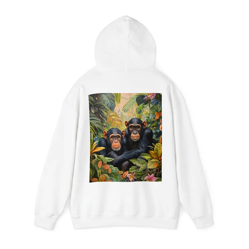 Two Chimpanzees Resting In Tropical Jungle – Hoodies