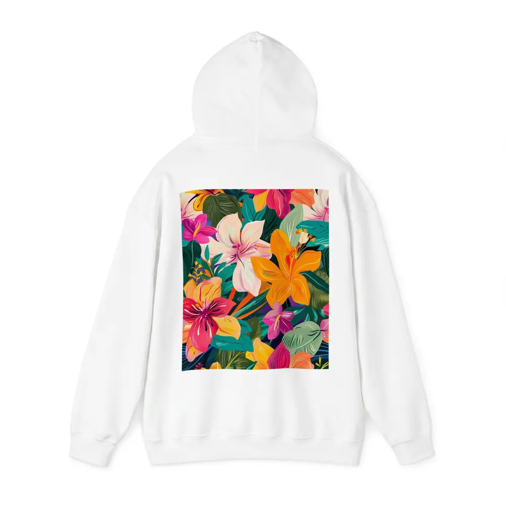 Tropical Flowers Illustration Bold Colorful Pattern – Hoodies