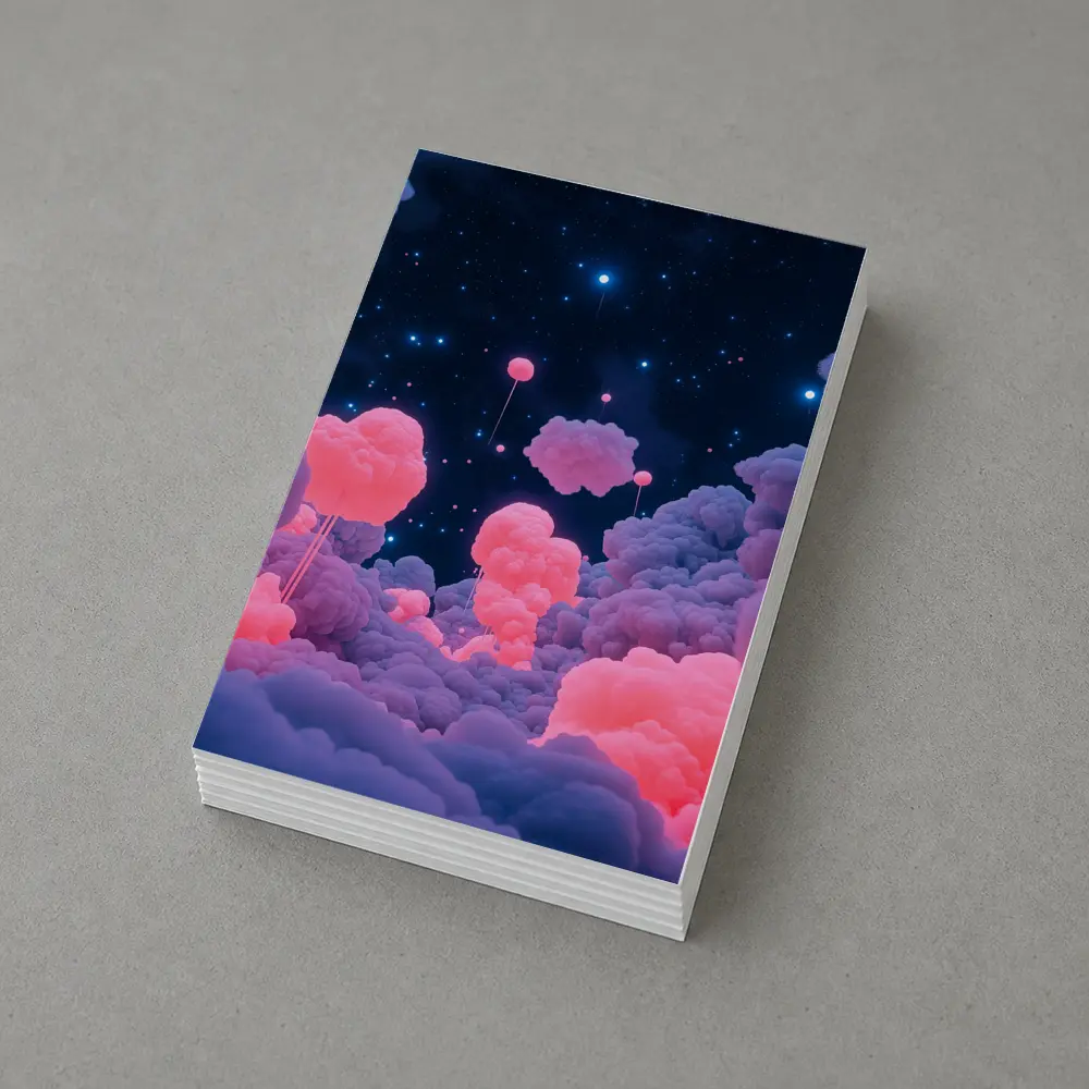 Pink Glowing Clouds Starry Night Sky – Postcards
