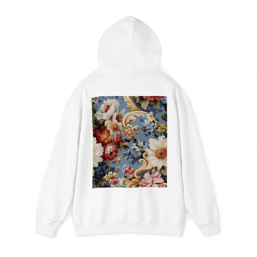 Baroque Floral Pattern on Dusty Blue – Hoodies
