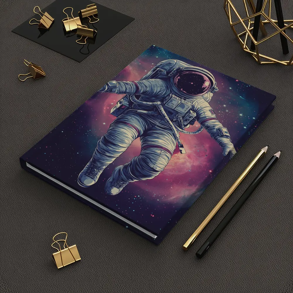 Astronaut Floating In Colorful Galaxy Nebula – Notebooks