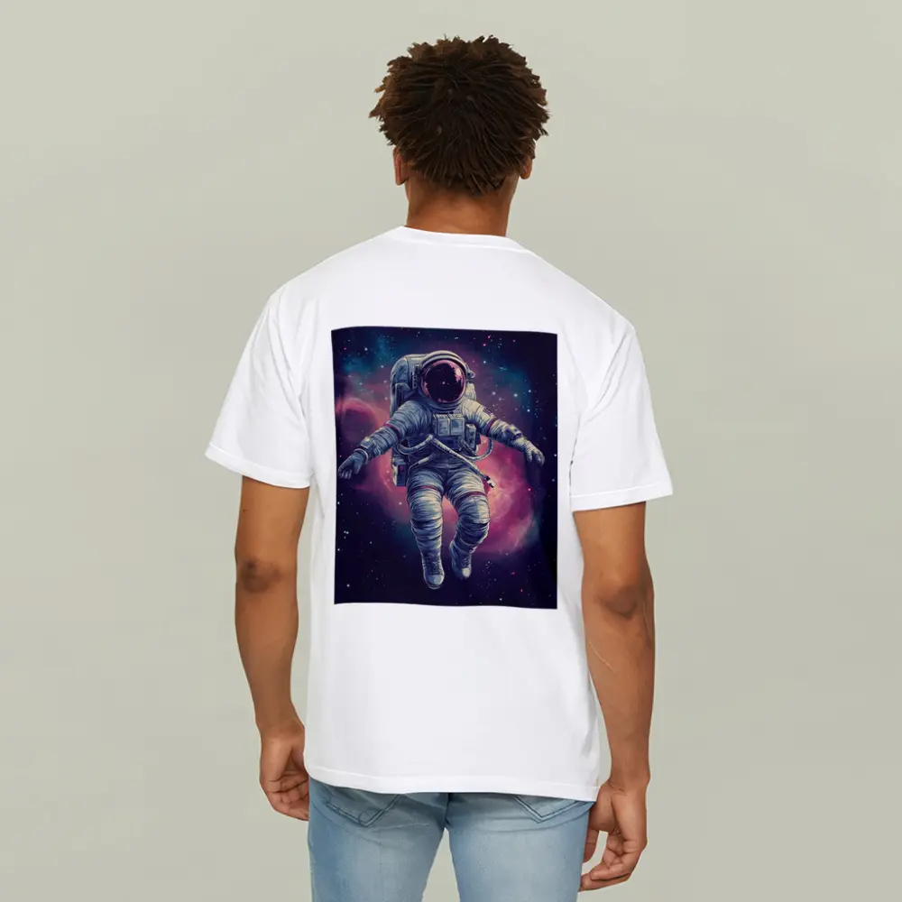 Astronaut Floating In Colorful Galaxy Nebula – T-Shirts