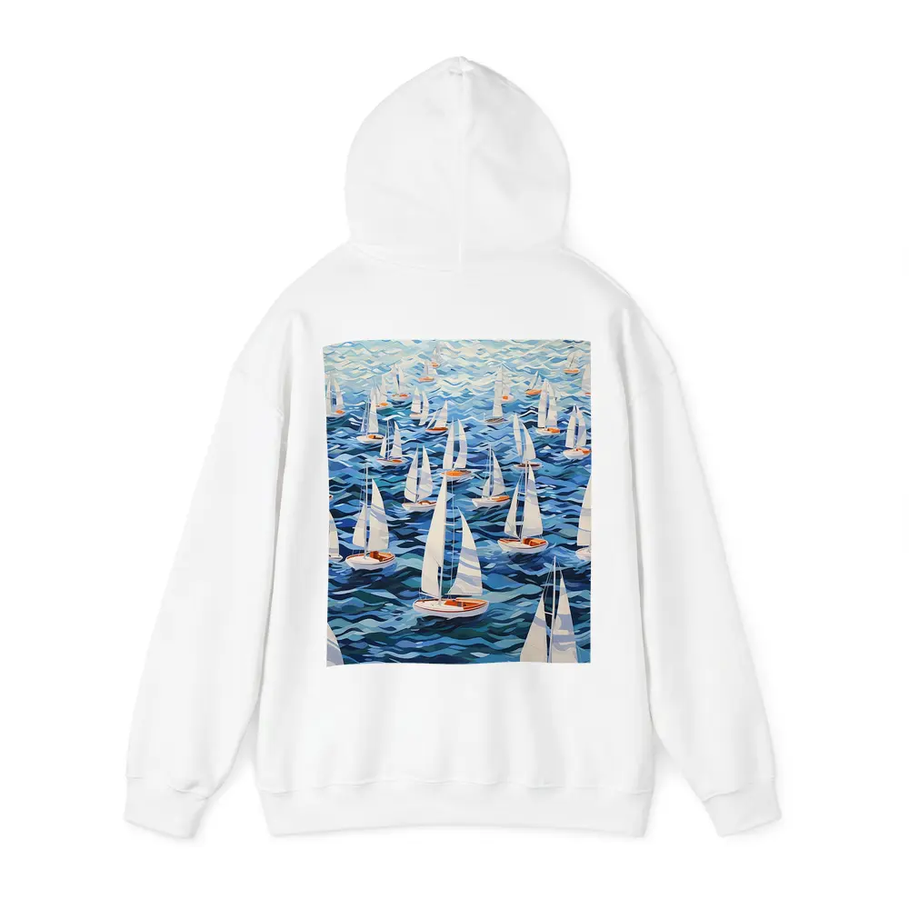 Sailboats Racing Blue Ocean Waves Art – Hoodies