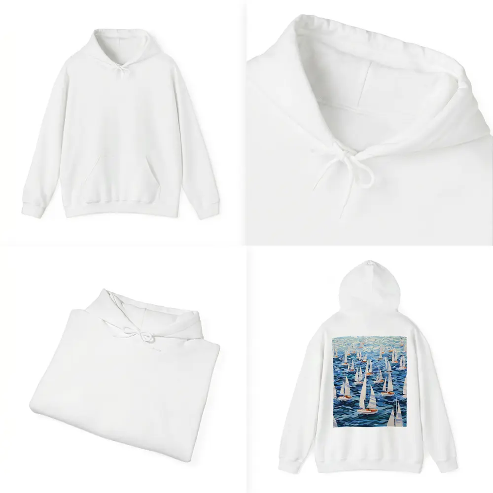 Sailboats Racing Blue Ocean Waves Art – Hoodies