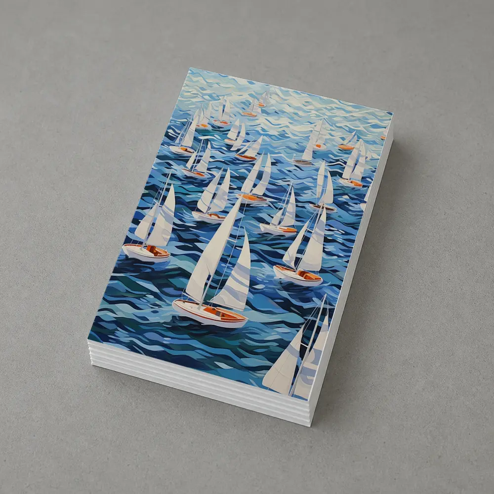 Sailboats Racing Blue Ocean Waves Art – Postcards