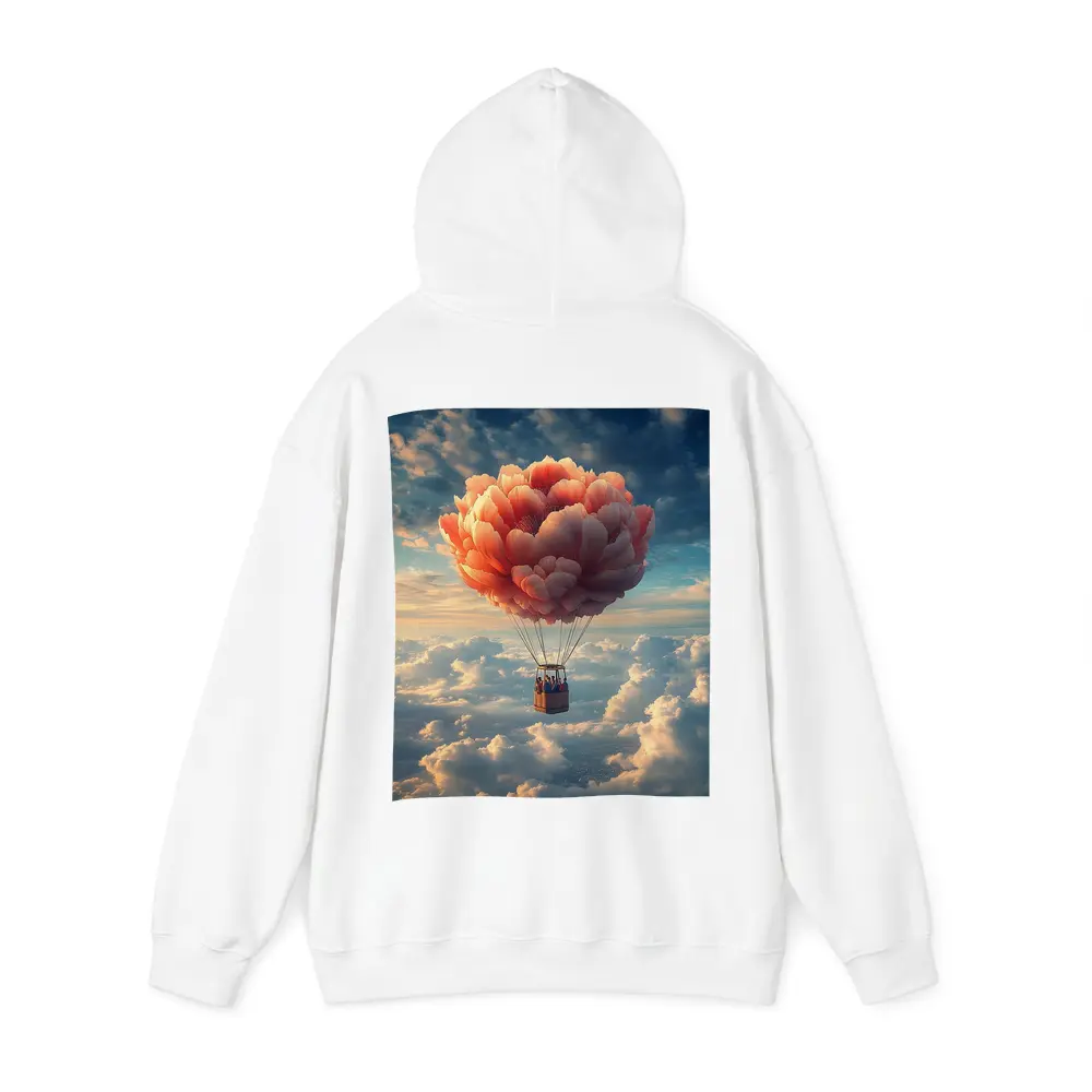 Peony Hot Air Balloon Above Clouds – Hoodies