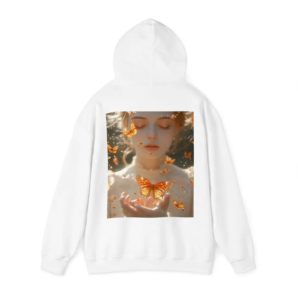 Girl Holding Butterfly Golden Light Fantasy – Hoodies