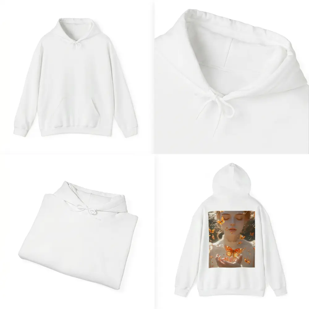 Girl Holding Butterfly Golden Light Fantasy – Hoodies