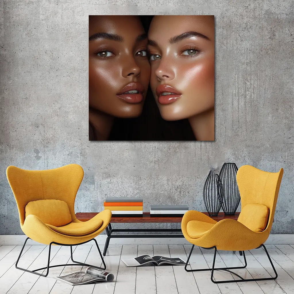 Two Women Close Up Beauty Portrait – Wall Art