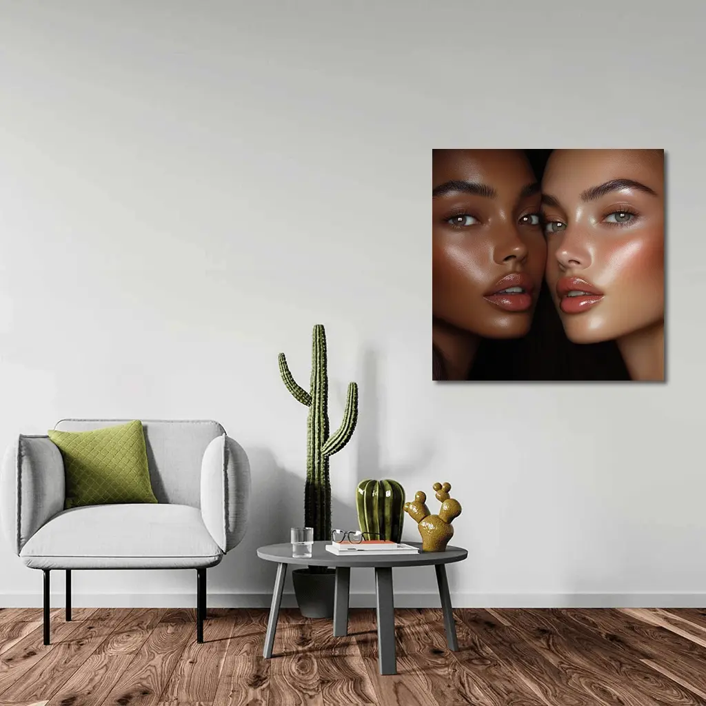 Two Women Close Up Beauty Portrait – Wall Art