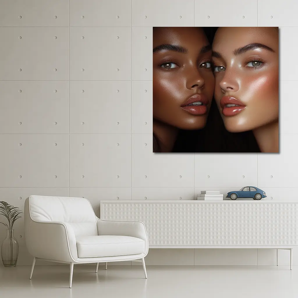 Two Women Close Up Beauty Portrait – Wall Art