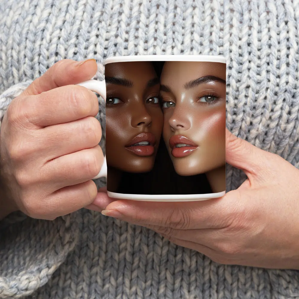 Two Women Close Up Beauty Portrait – Mugs