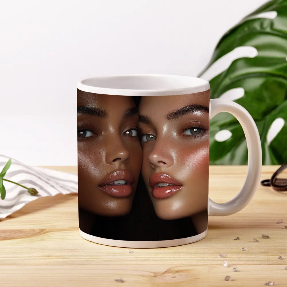 Two Women Close Up Beauty Portrait – Mugs