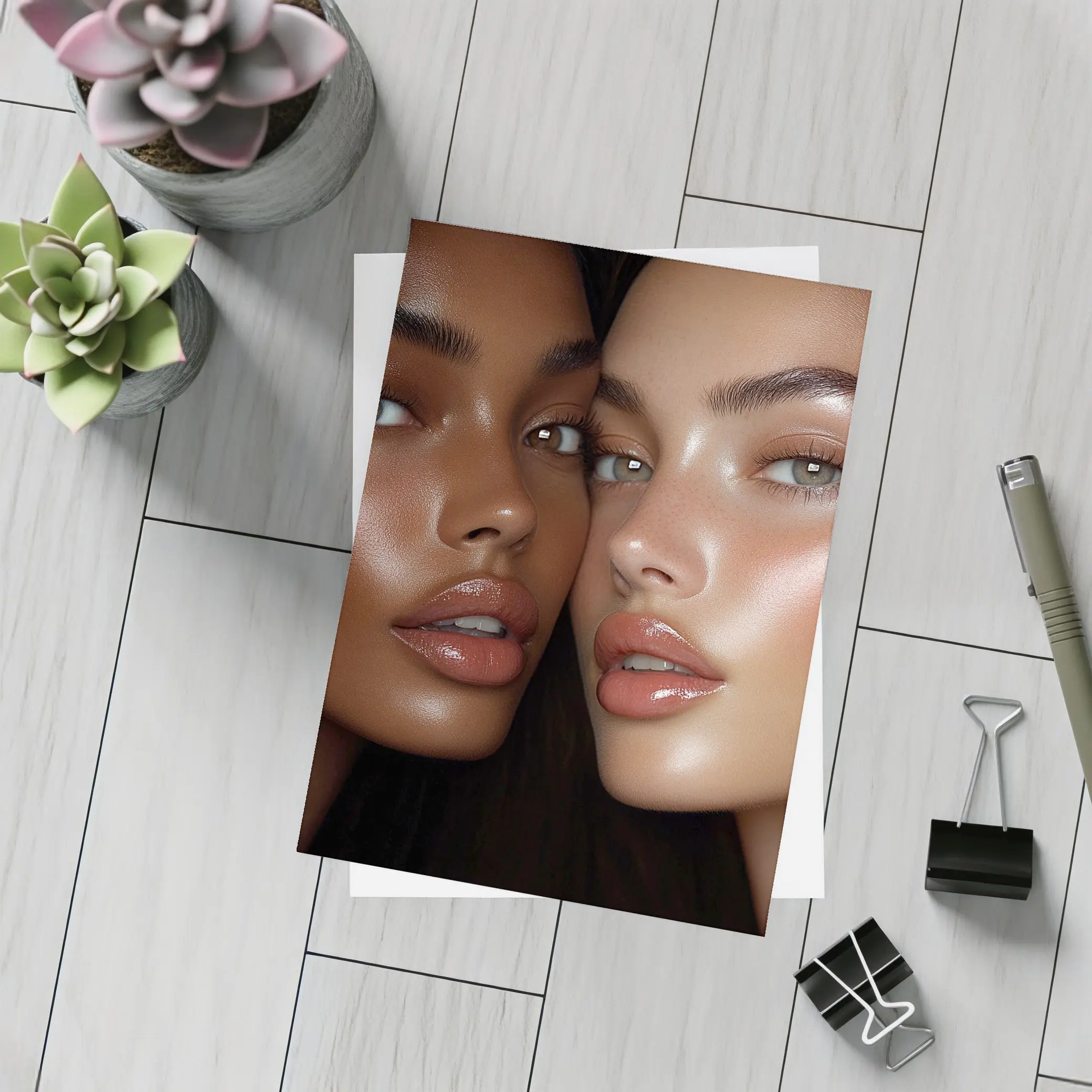 Two Women Close Up Beauty Portrait – Postcards