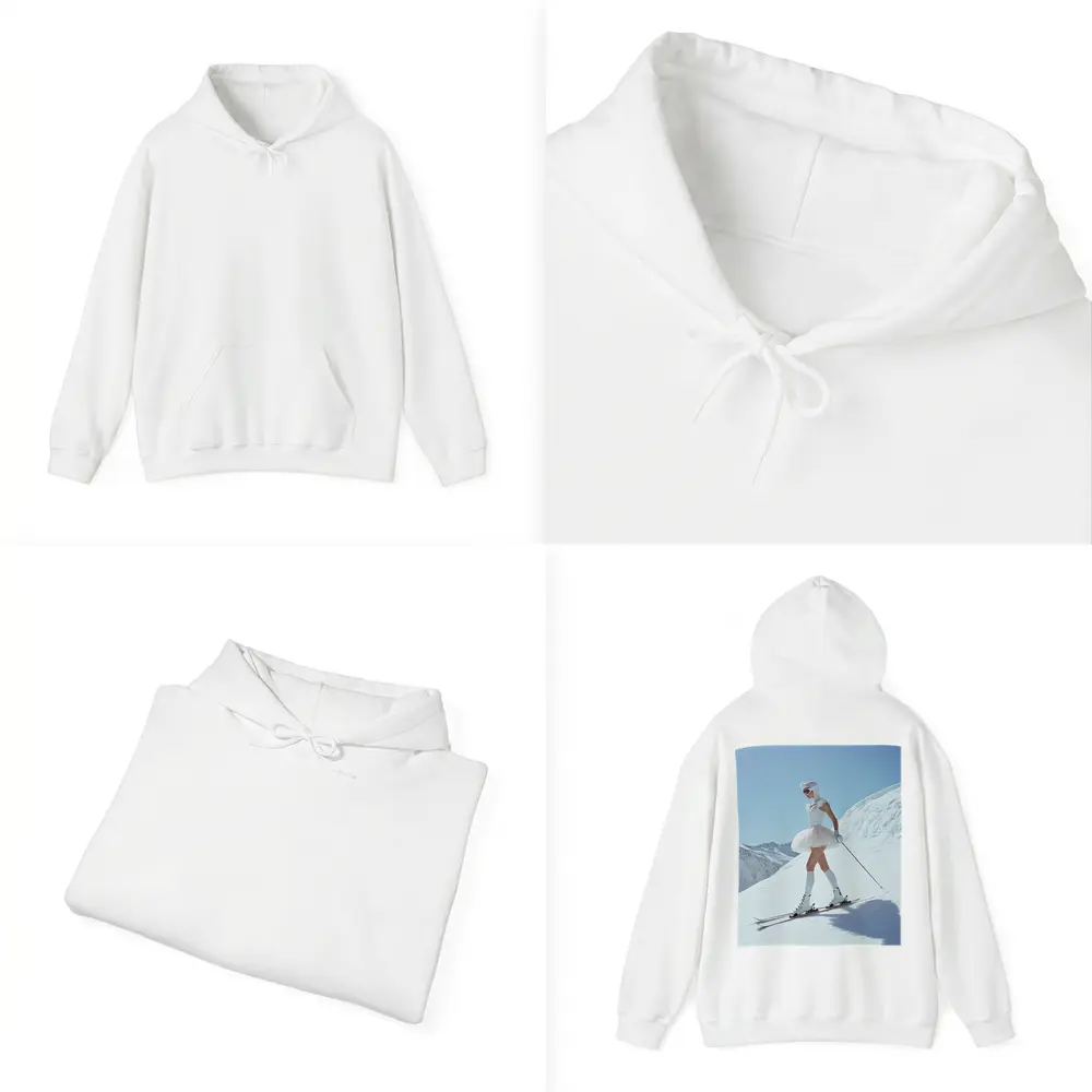 Ballet Skier Woman on Snowy Mountain – Hoodies