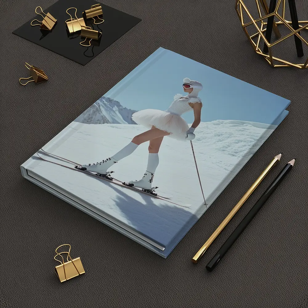 Ballet Skier Woman on Snowy Mountain – Notebooks