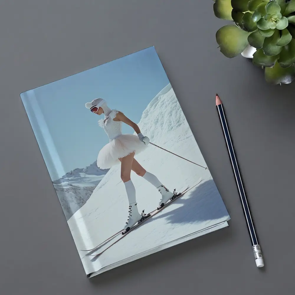 Ballet Skier Woman on Snowy Mountain – Notebooks