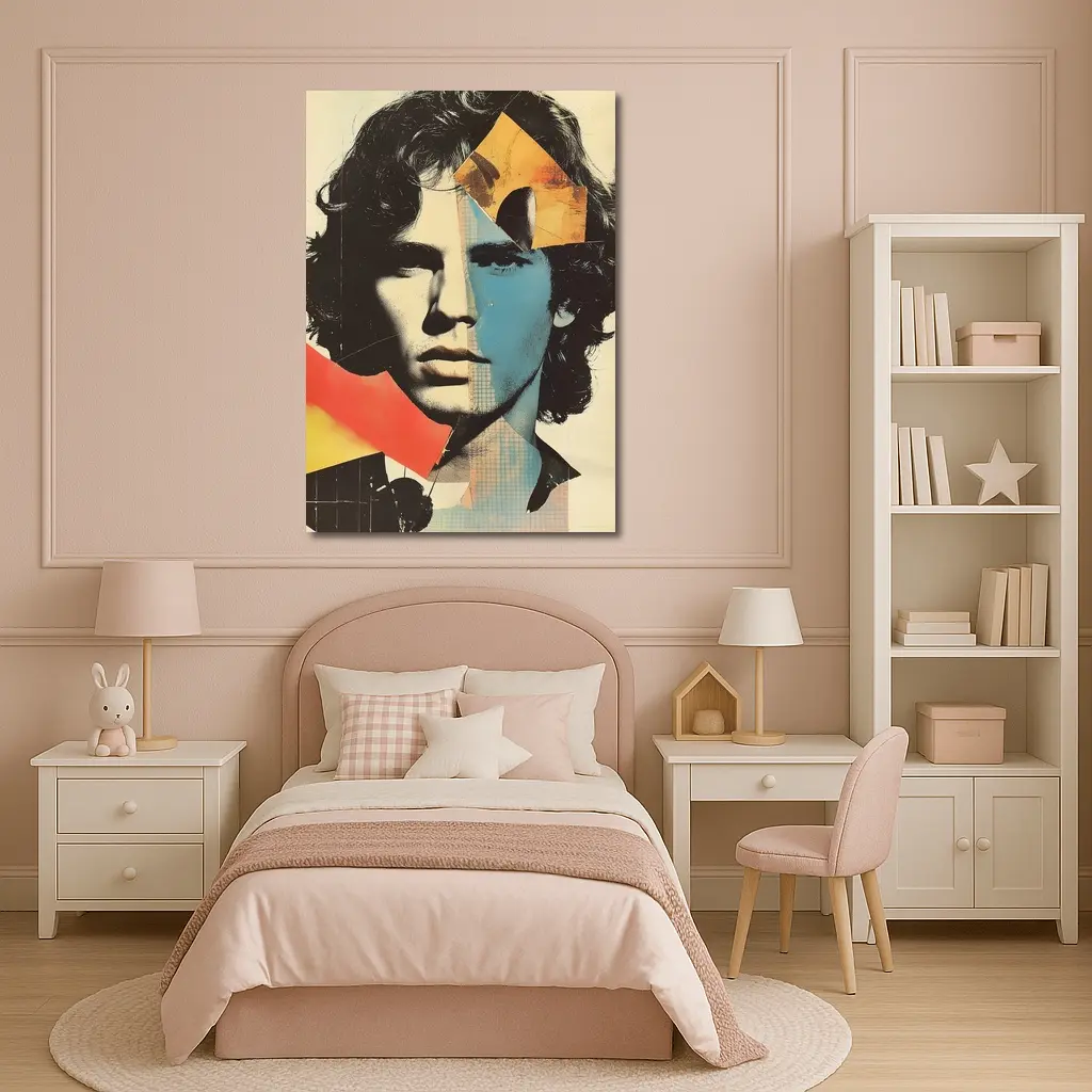 Young Man Pop Art Collage Portrait – Wall Art