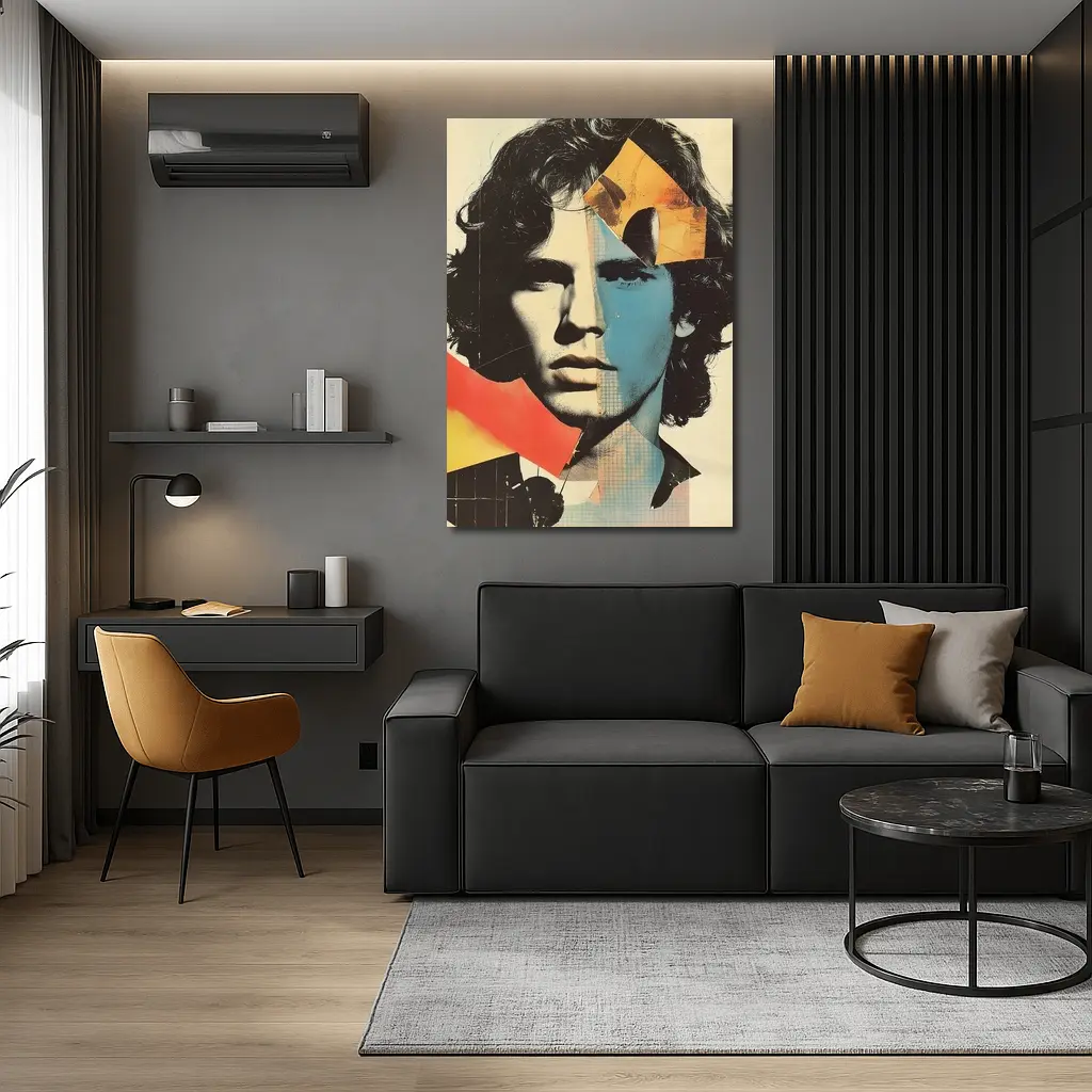 Young Man Pop Art Collage Portrait – Wall Art