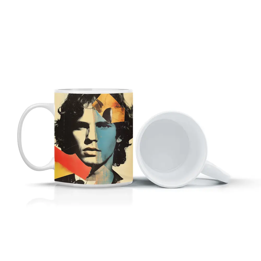 Young Man Pop Art Collage Portrait – Mugs