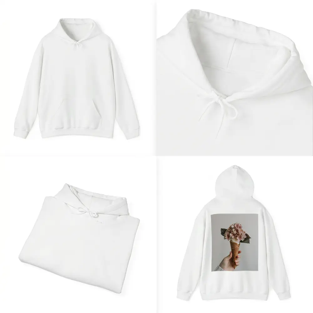 Hydrangea Flowers in Waffle Cone Hand – Hoodies