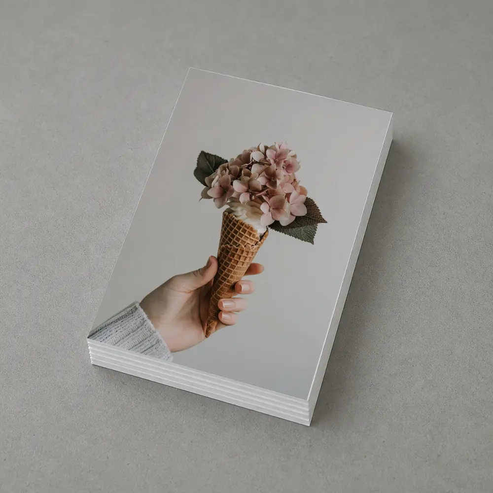 Hydrangea Flowers in Waffle Cone Hand – Postcards