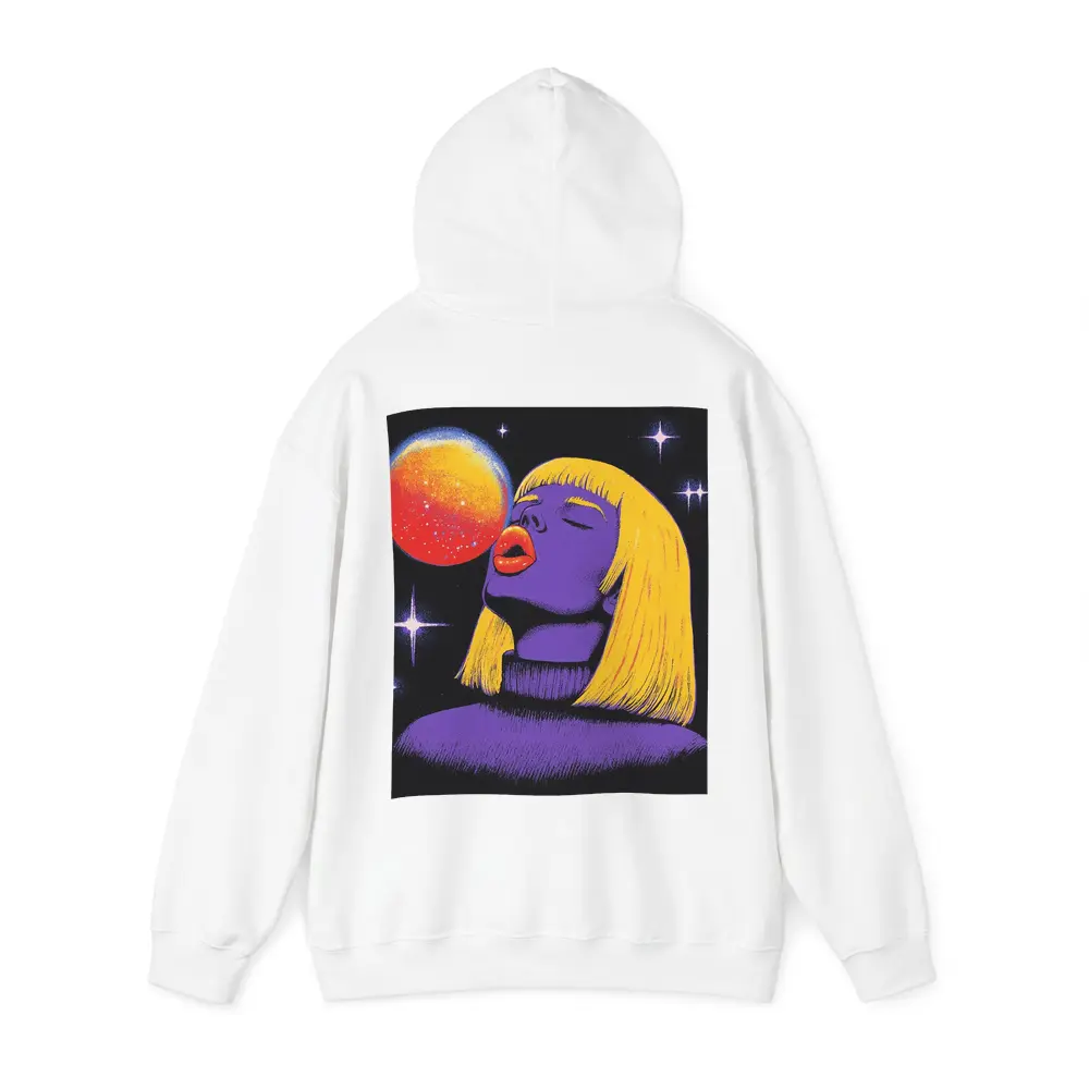 Purple Woman Yellow Hair Cosmic Space Art – Hoodies