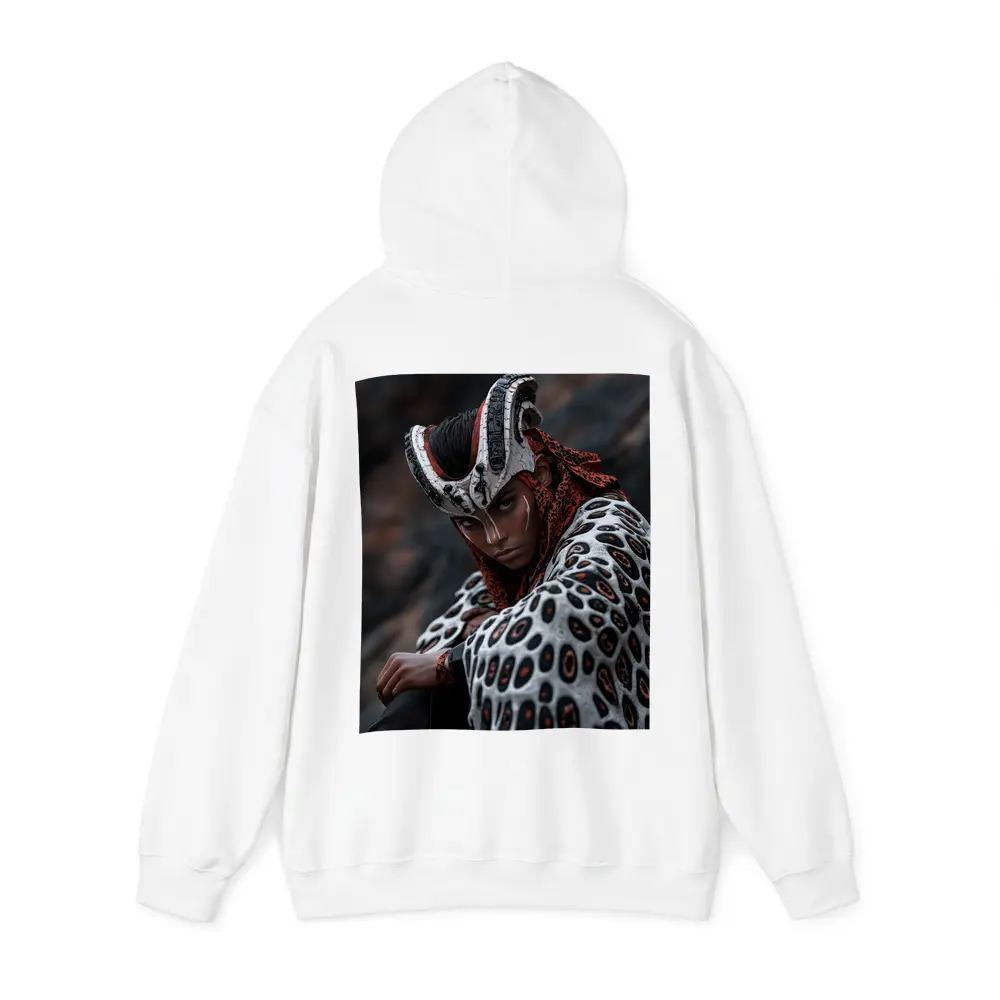 Fantasy Warrior Woman Tribal Armor Dark Background – Hoodies