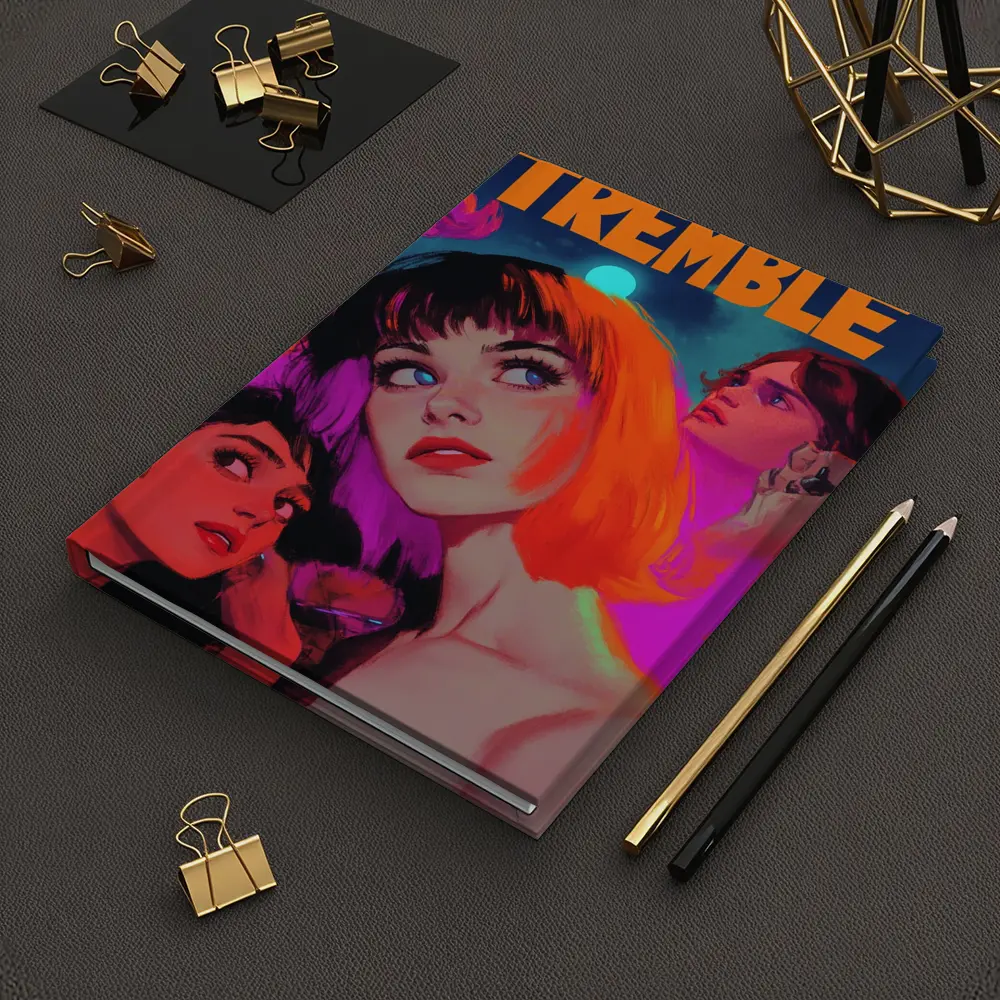 Tremble Bold Neon Women Illustrated Cosmic Art – Notebooks