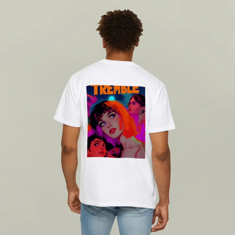 Tremble Bold Neon Women Illustrated Cosmic Art – T-Shirts