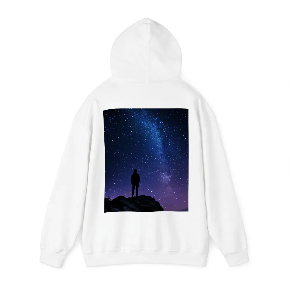 Man Silhouette Standing Under Milky Way Night – Hoodies