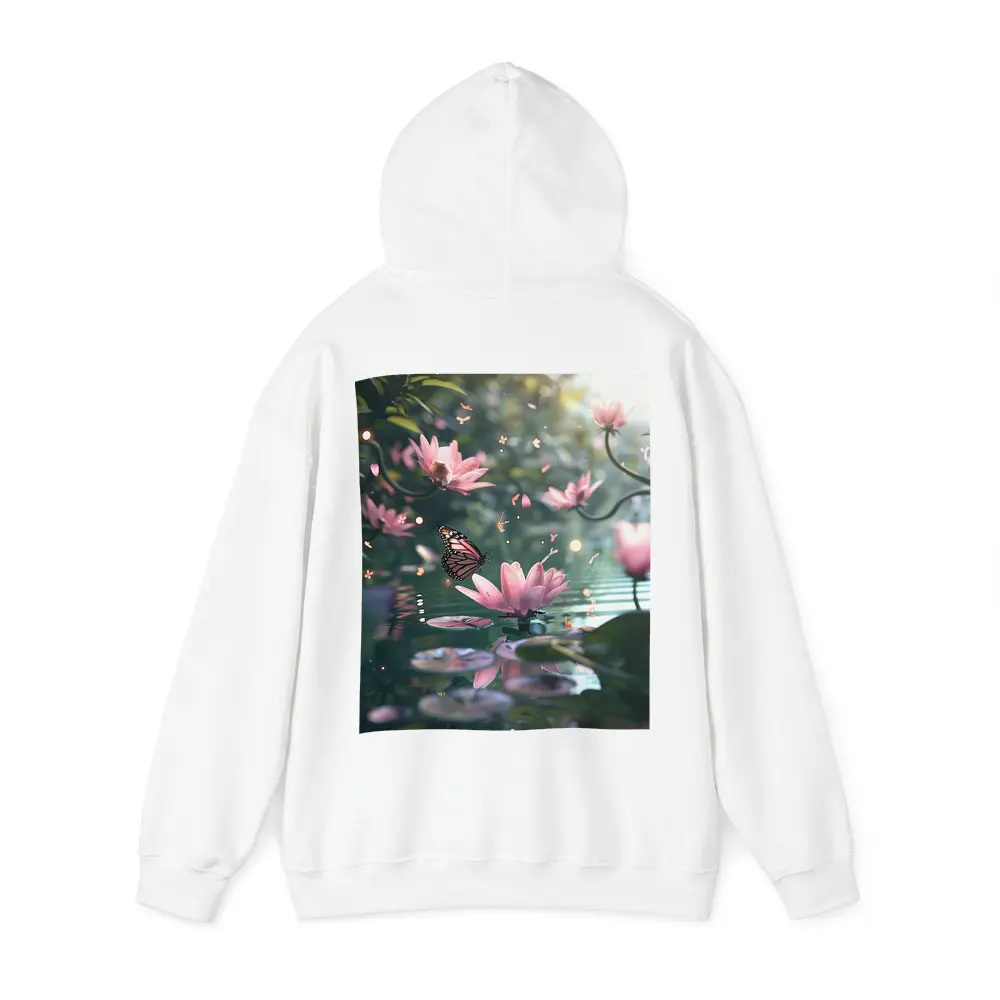 Monarch Butterfly Pink Lotus Flowers Water – Hoodies