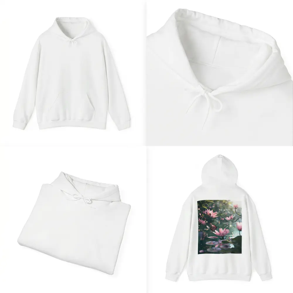 Monarch Butterfly Pink Lotus Flowers Water – Hoodies