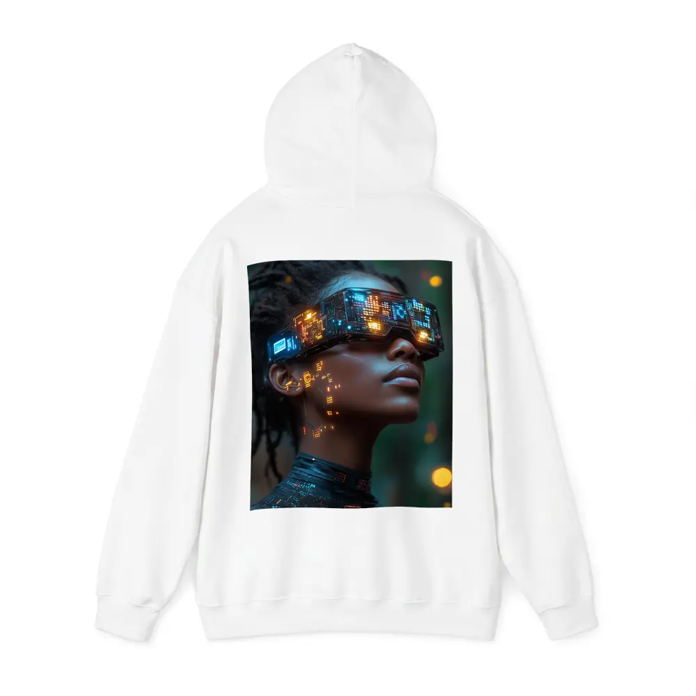 Cyberpunk Woman Neon VR Glasses Forest – Hoodies