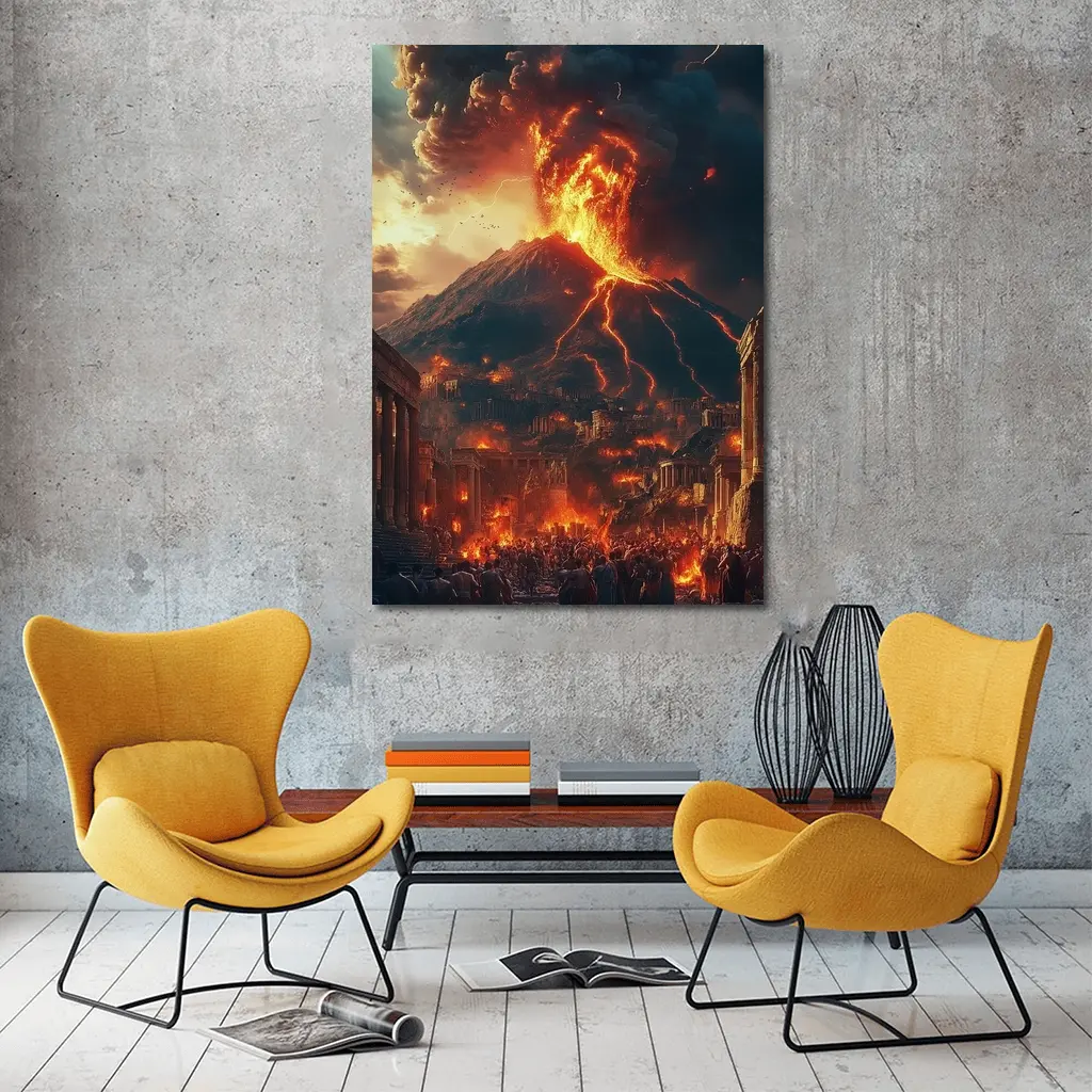 Pompeii Volcano Eruption Ancient City Destruction – Wall Art