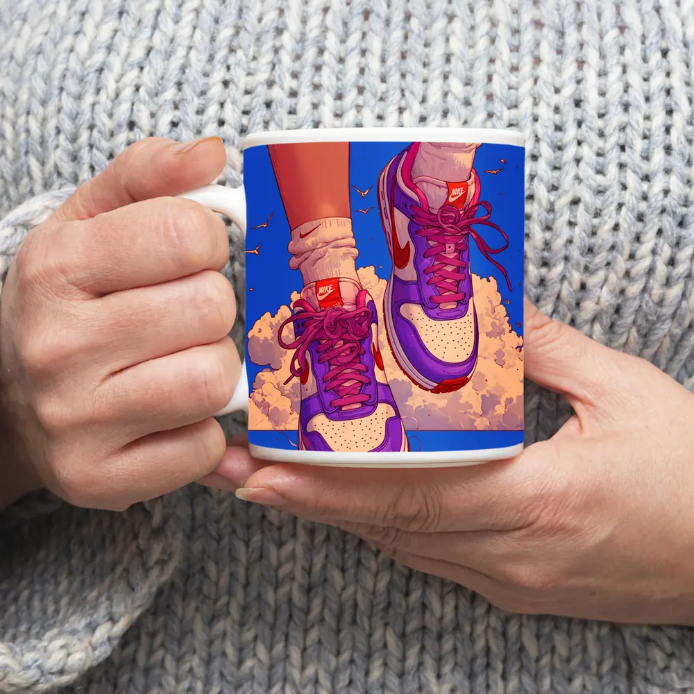 Nike Sneakers Anime Art Blue Sky – Mugs