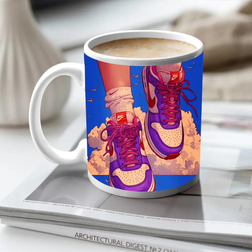 Nike Sneakers Anime Art Blue Sky – Mugs