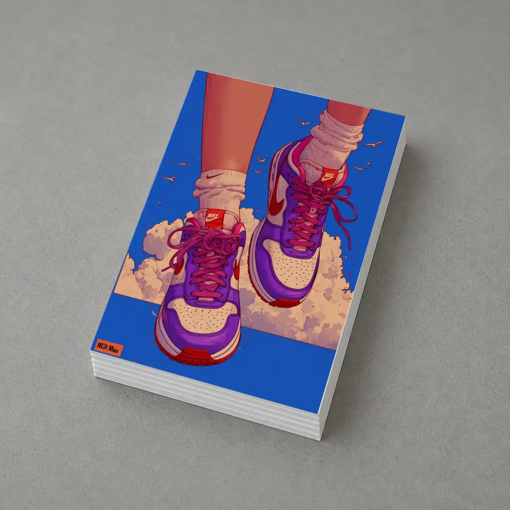 Nike Sneakers Anime Art Blue Sky – Postcards