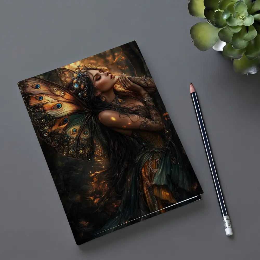 Fantasy Fairy Woman Butterfly Wings Forest – Notebooks