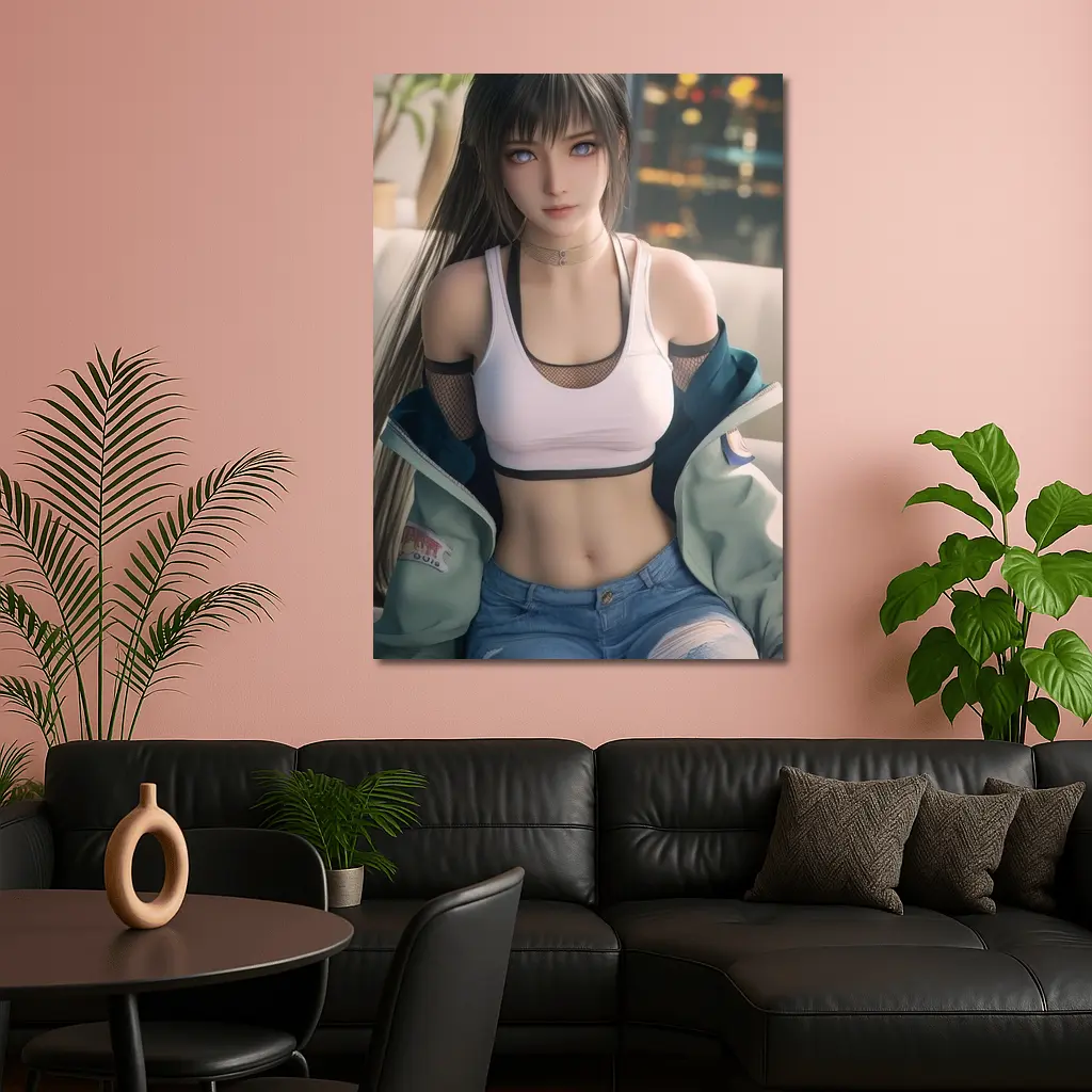 Anime Girl City Night Background Art – Wall Art
