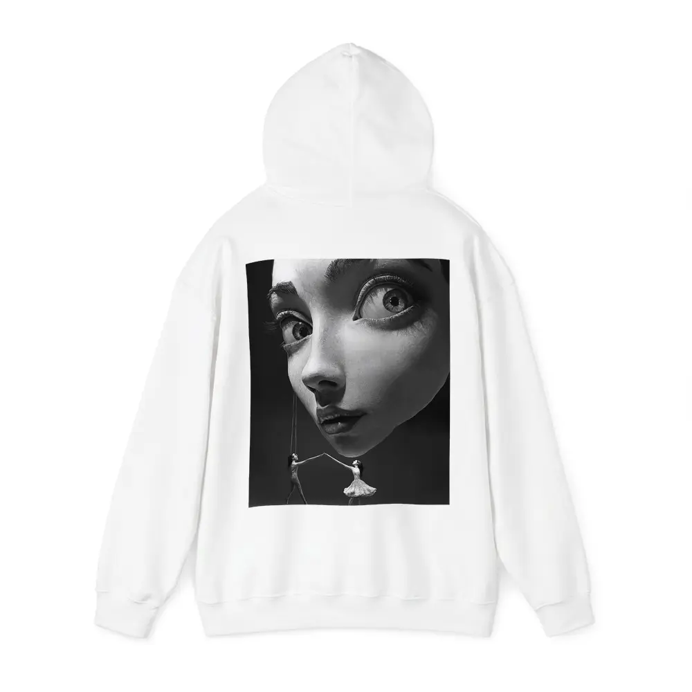 Surreal Black White Face Puppet Women Art – Hoodies