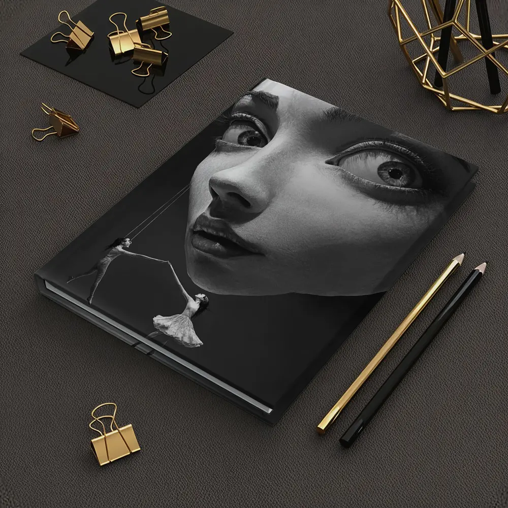 Surreal Black White Face Puppet Women Art – Notebooks