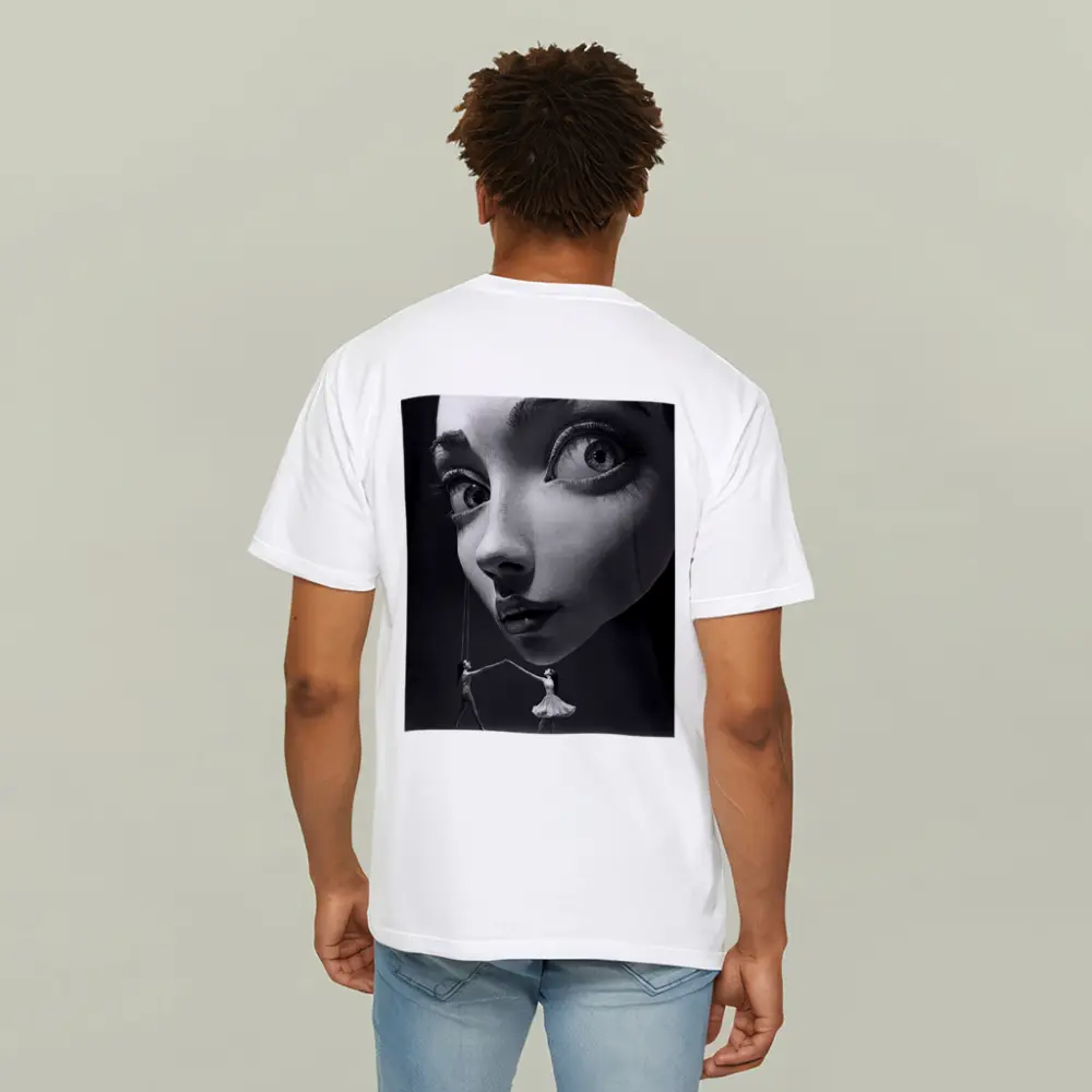 Surreal Black White Face Puppet Women Art – T-Shirts